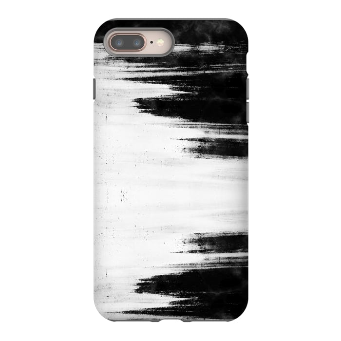 iPhone 8 plus StrongFit Black and white brushed marble by Oana 