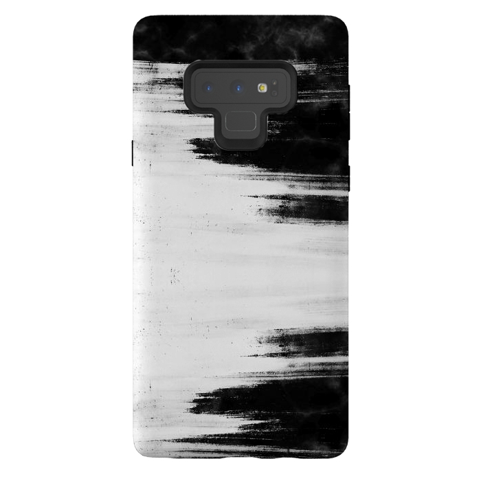 Galaxy Note 9 StrongFit Black and white brushed marble by Oana 