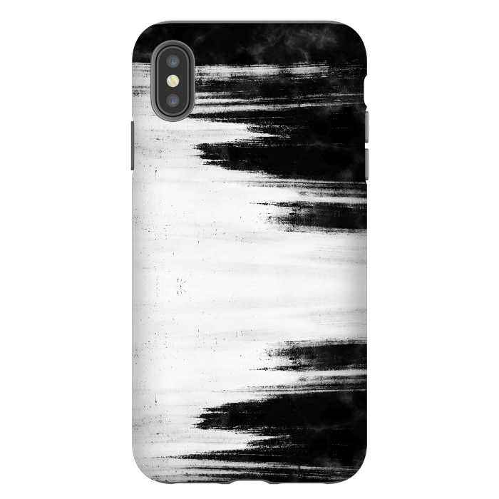 iPhone Xs Max StrongFit Black and white brushed marble by Oana 