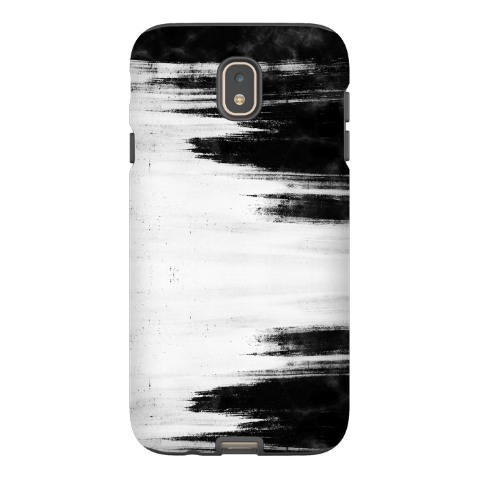 Galaxy J7 StrongFit Black and white brushed marble by Oana 