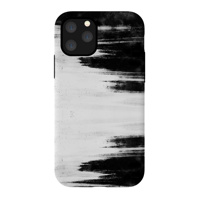 iPhone 11 Pro StrongFit Black and white brushed marble by Oana 