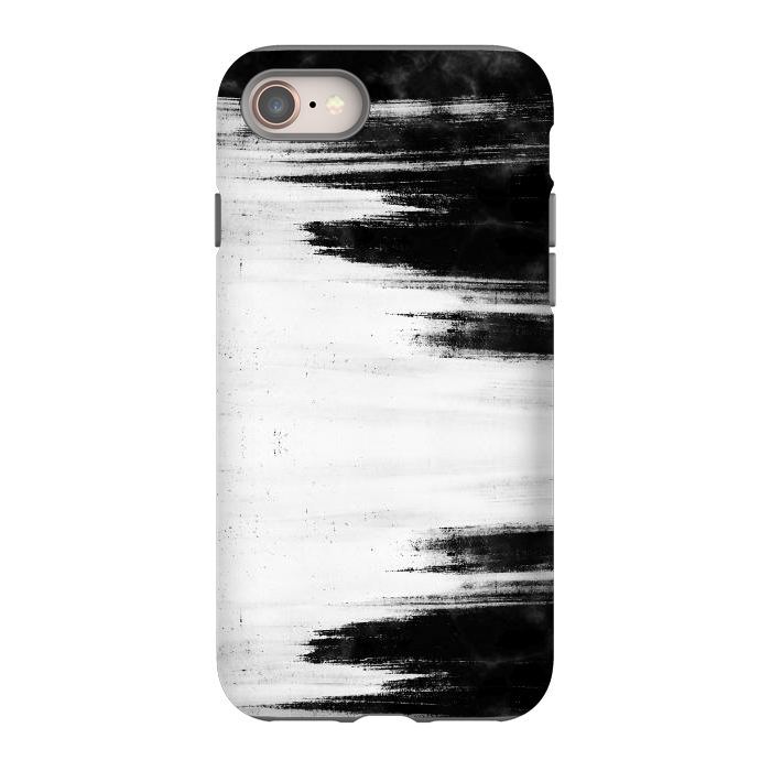 iPhone SE StrongFit Black and white brushed marble by Oana 
