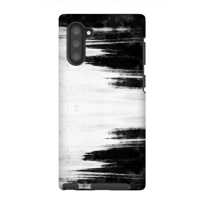 Galaxy Note 10 StrongFit Black and white brushed marble by Oana 