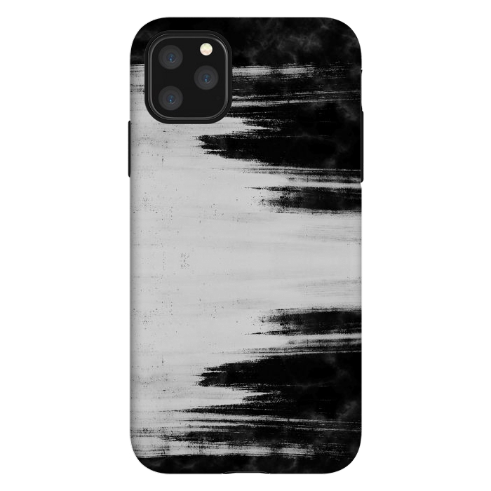 iPhone 11 Pro Max StrongFit Black and white brushed marble by Oana 