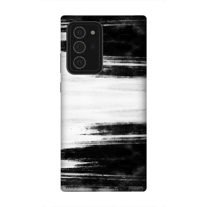 Galaxy Note 20 Ultra StrongFit Black and white brushed marble by Oana 