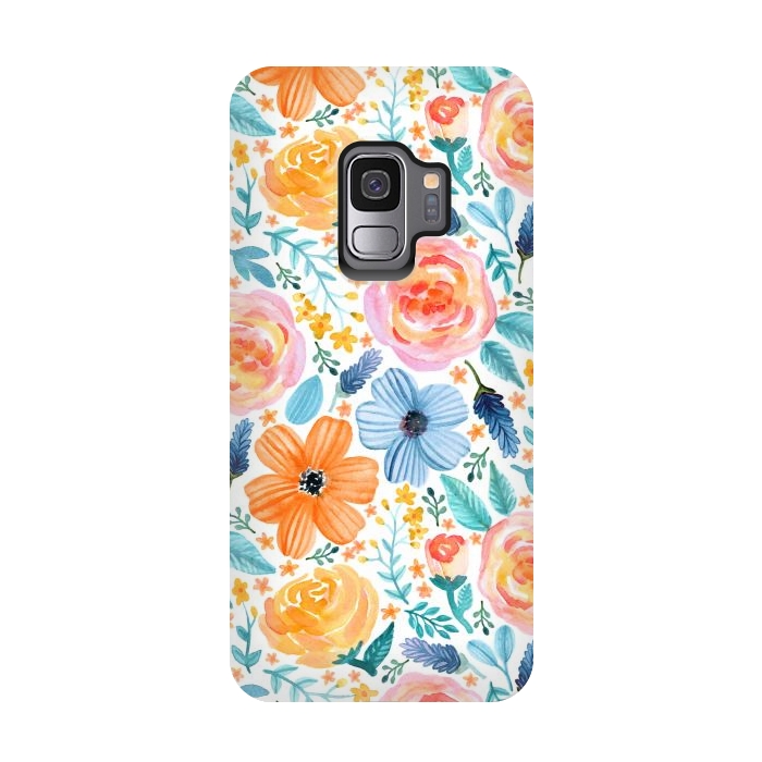 Galaxy S9 StrongFit Bold Blooms by Tangerine-Tane