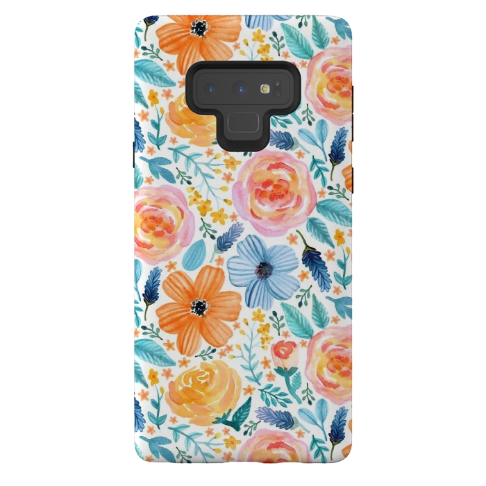 Galaxy Note 9 StrongFit Bold Blooms by Tangerine-Tane