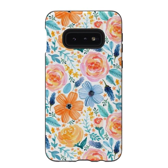 Galaxy S10e StrongFit Bold Blooms by Tangerine-Tane