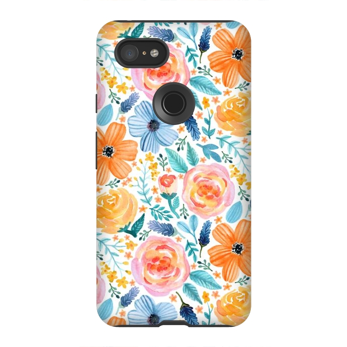 Pixel 3XL StrongFit Bold Blooms by Tangerine-Tane