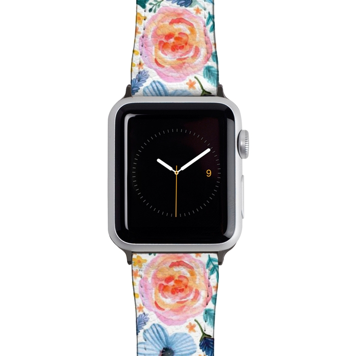 Watch 42mm / 44mm Strap PU leather Bold Blooms by Tangerine-Tane
