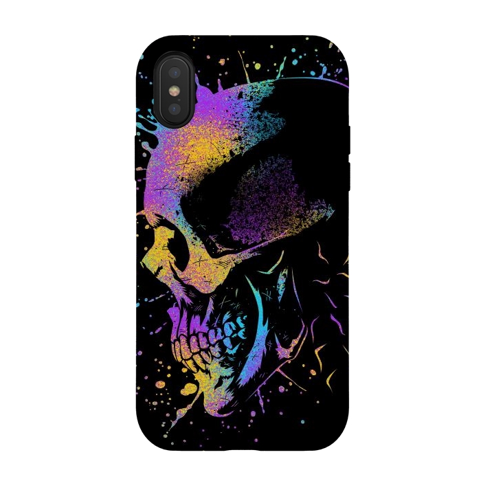 iPhone Xs / X StrongFit Skull Colorful Artistic by Alberto