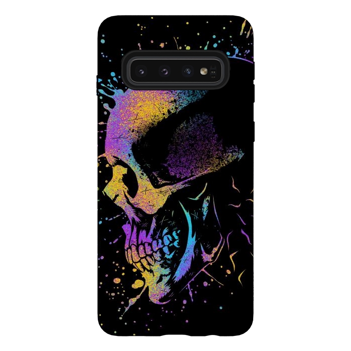 Galaxy S10 StrongFit Skull Colorful Artistic by Alberto