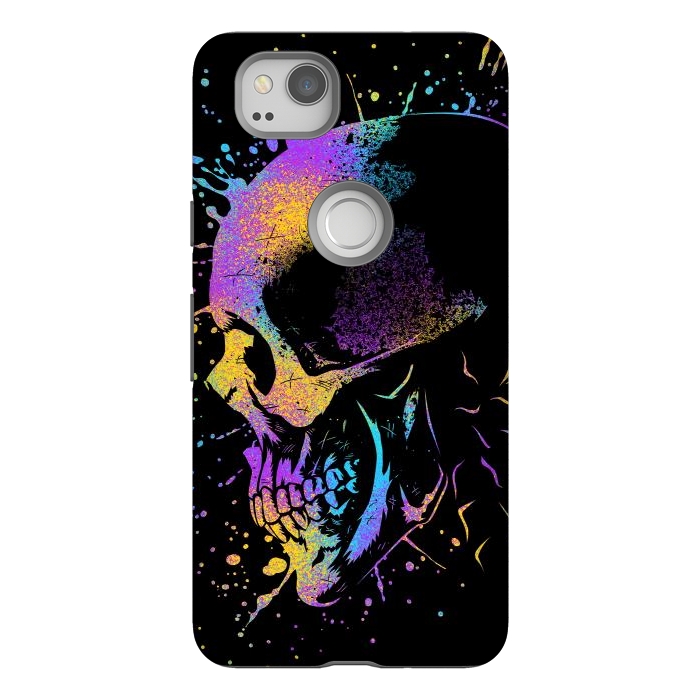Pixel 2 StrongFit Skull Colorful Artistic by Alberto