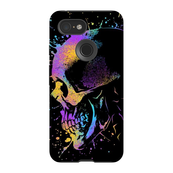 Pixel 3 StrongFit Skull Colorful Artistic by Alberto