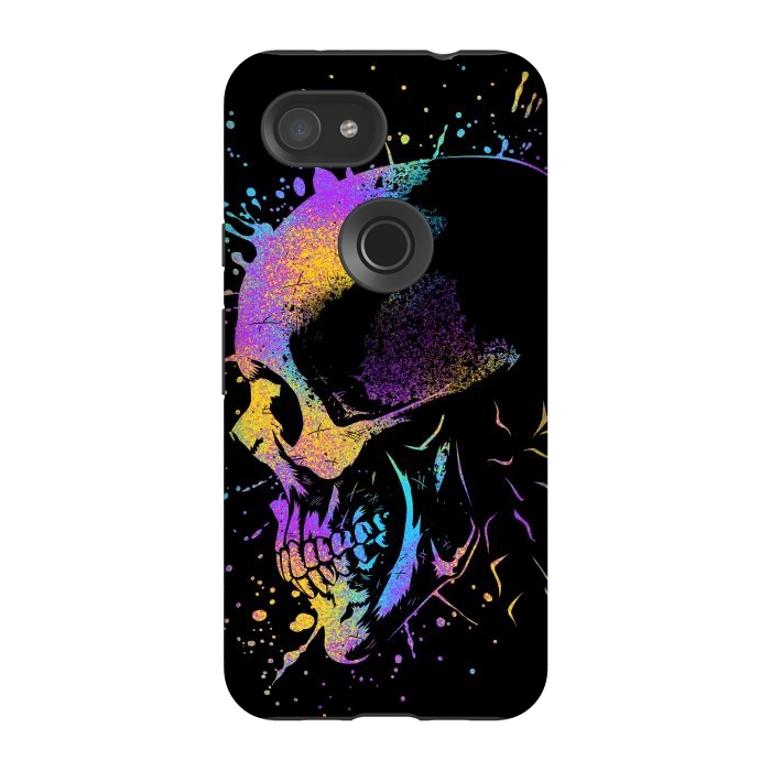 Pixel 3A StrongFit Skull Colorful Artistic by Alberto