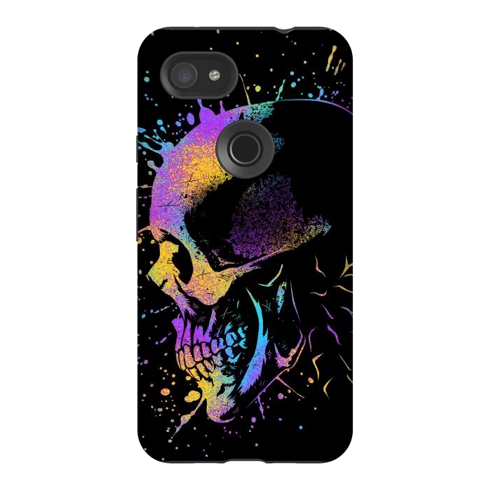 Pixel 3AXL StrongFit Skull Colorful Artistic by Alberto