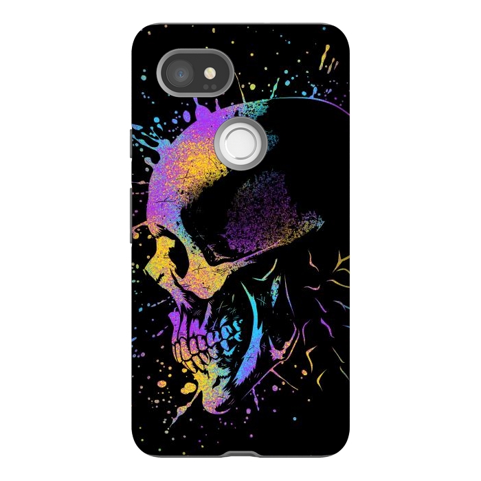 Pixel 2XL StrongFit Skull Colorful Artistic by Alberto