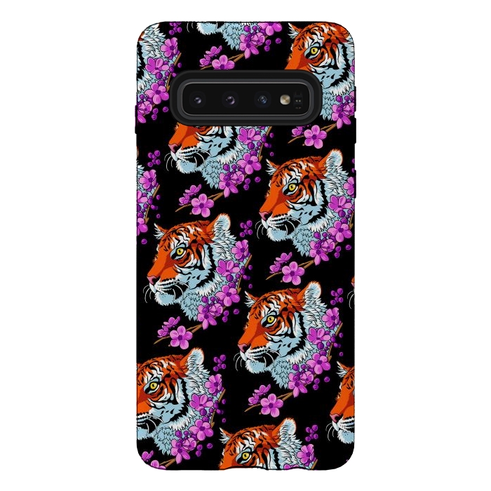 Galaxy S10 StrongFit Tiger Cherry Tree by Alberto