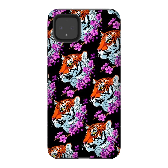 Pixel 4XL StrongFit Tiger Cherry Tree by Alberto