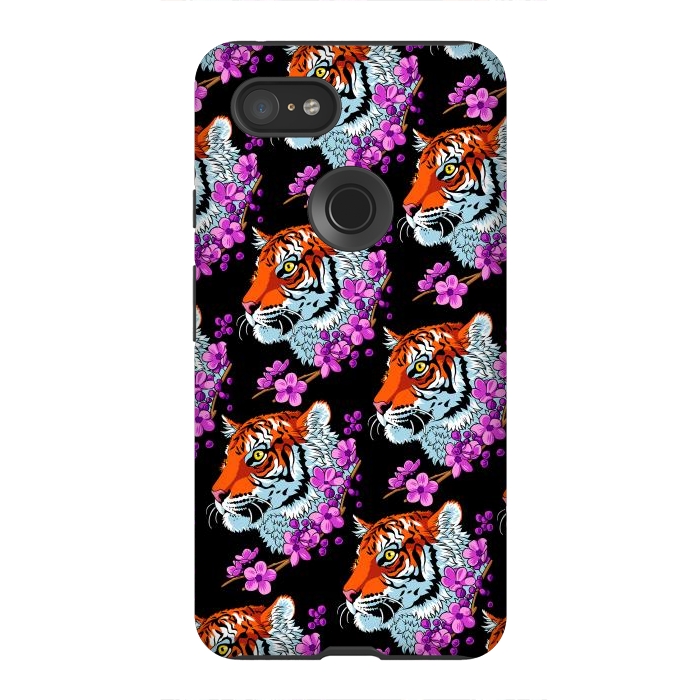 Pixel 3XL StrongFit Tiger Cherry Tree by Alberto