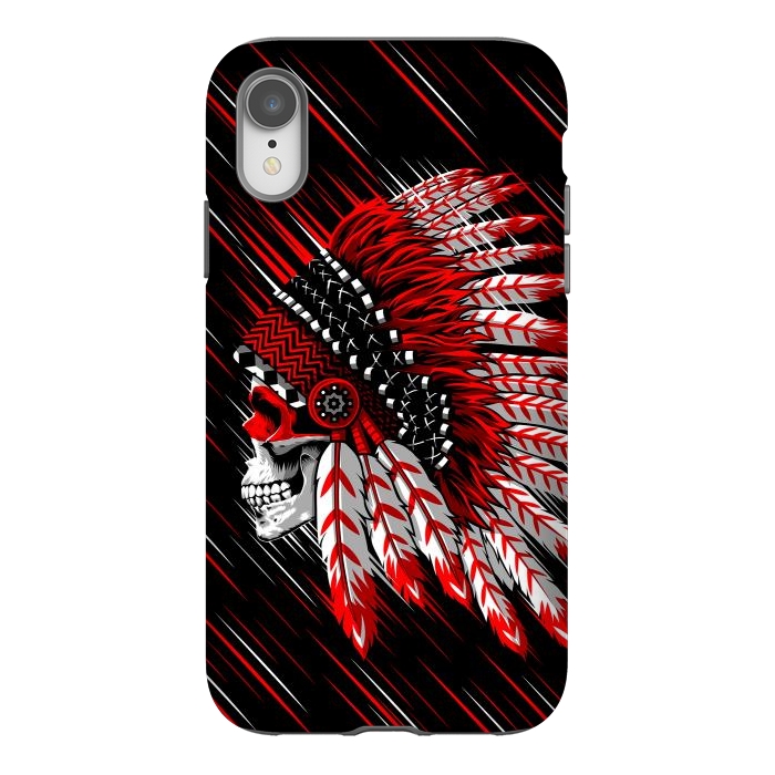 iPhone Xr StrongFit Indian Skull by Alberto