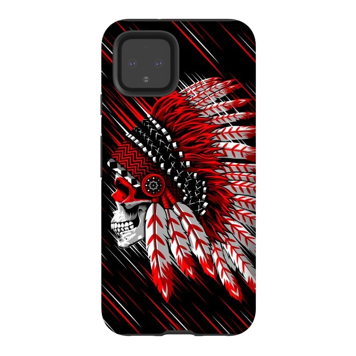 Pixel 4 StrongFit Indian Skull by Alberto