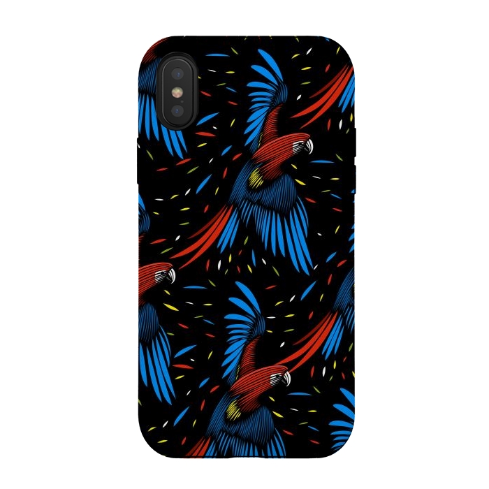 iPhone Xs / X StrongFit Tribal Macaw by Alberto