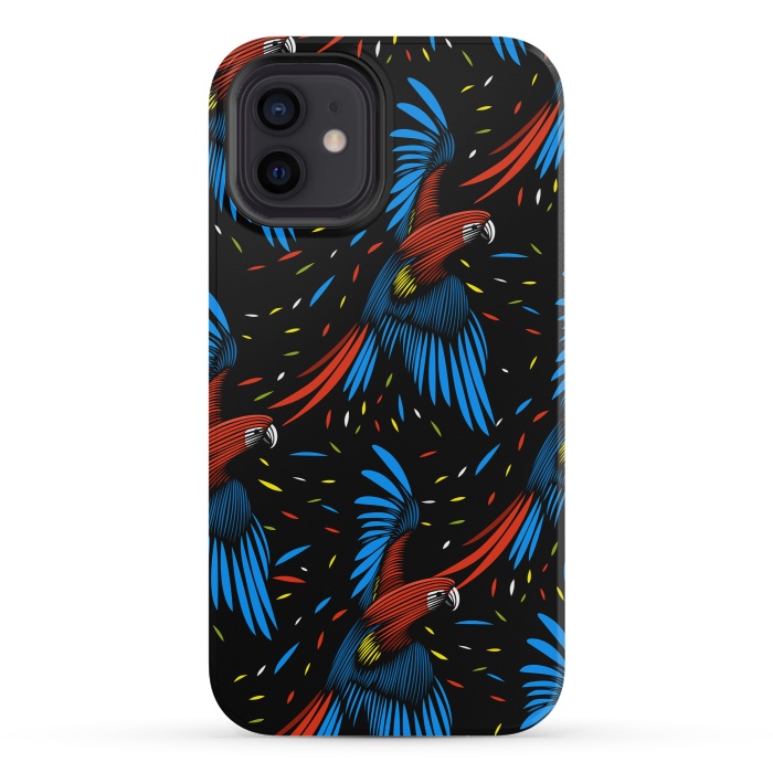 iPhone 12 mini StrongFit Tribal Macaw by Alberto