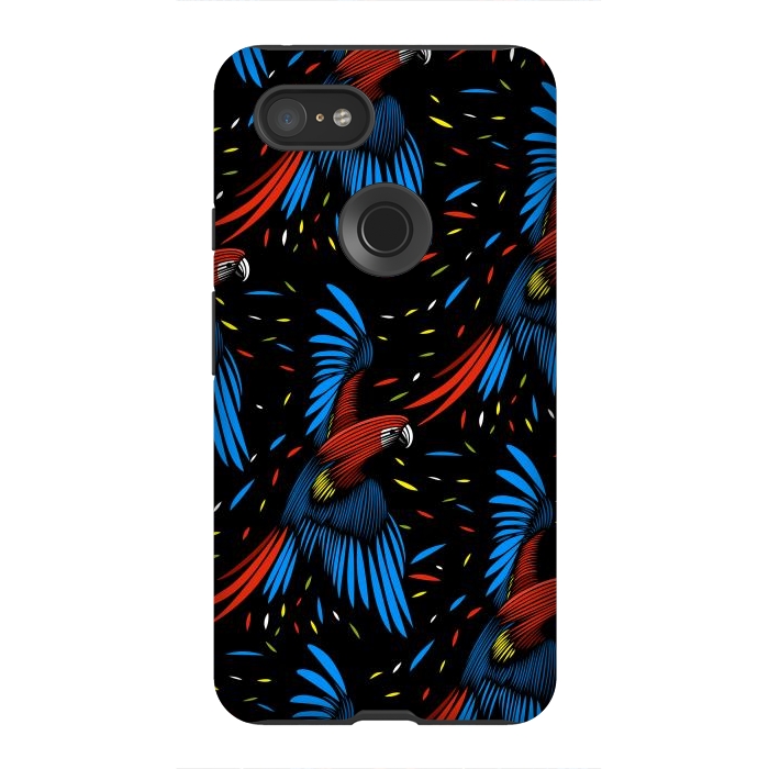Pixel 3XL StrongFit Tribal Macaw by Alberto