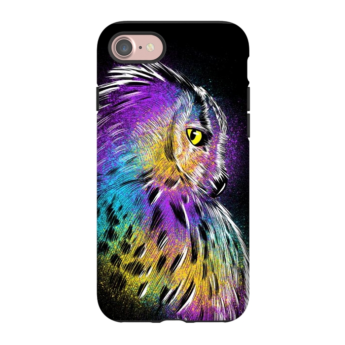 iPhone 7 StrongFit Sketch Owl Colorful by Alberto
