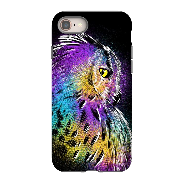 iPhone 8 StrongFit Sketch Owl Colorful by Alberto
