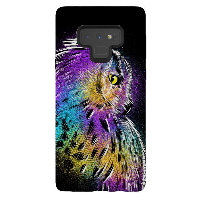 Galaxy Note 9 StrongFit Sketch Owl Colorful by Alberto