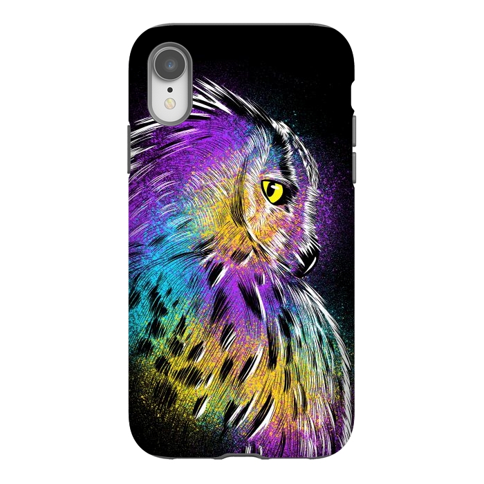 iPhone Xr StrongFit Sketch Owl Colorful by Alberto
