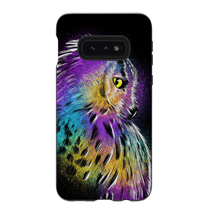 Galaxy S10e StrongFit Sketch Owl Colorful by Alberto