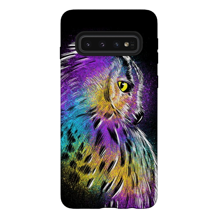 Galaxy S10 StrongFit Sketch Owl Colorful by Alberto