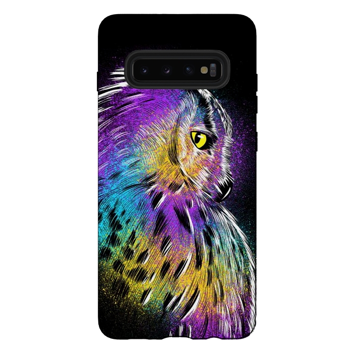 Galaxy S10 plus StrongFit Sketch Owl Colorful by Alberto