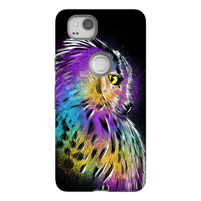 Pixel 2 StrongFit Sketch Owl Colorful by Alberto