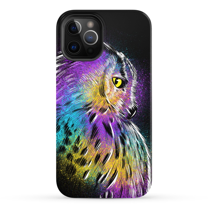 iPhone 12 Pro StrongFit Sketch Owl Colorful by Alberto