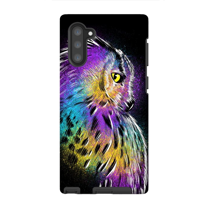 Galaxy Note 10 StrongFit Sketch Owl Colorful by Alberto