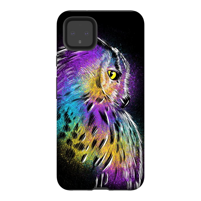 Pixel 4XL StrongFit Sketch Owl Colorful by Alberto