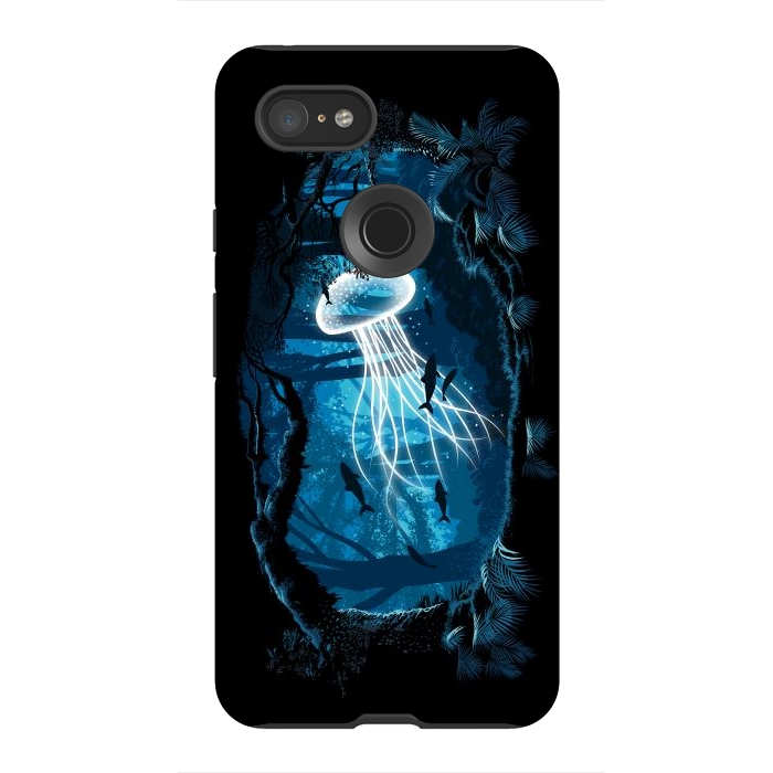 Pixel 3XL StrongFit Jelly Fish Forest by Alberto
