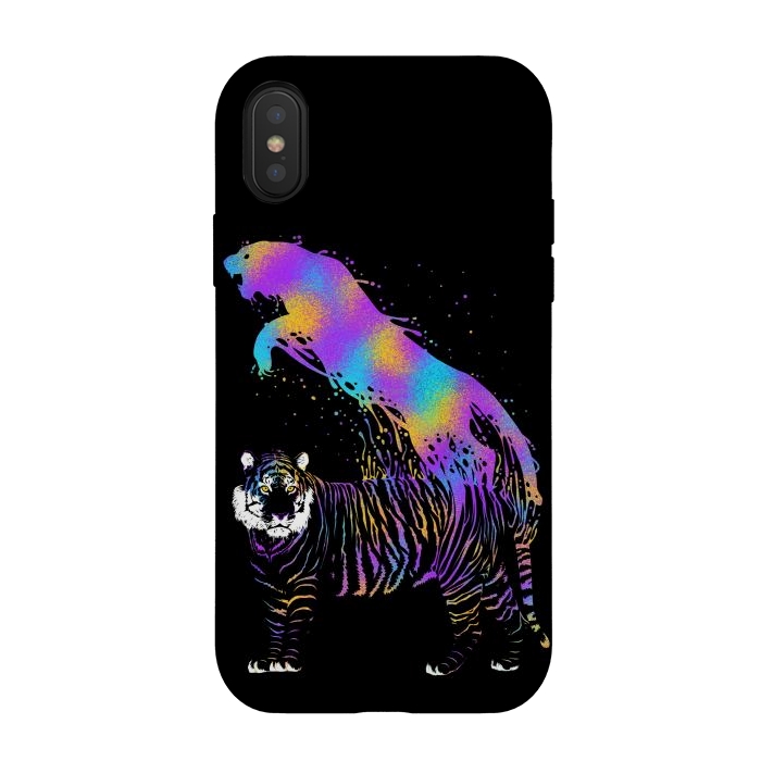 iPhone Xs / X StrongFit Tiger ink colorful by Alberto