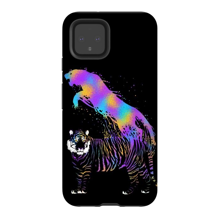 Pixel 4 StrongFit Tiger ink colorful by Alberto