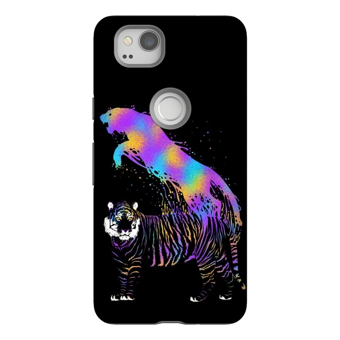 Pixel 2 StrongFit Tiger ink colorful by Alberto