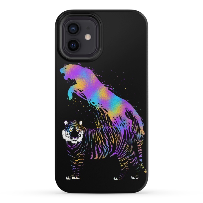 iPhone 12 mini StrongFit Tiger ink colorful by Alberto