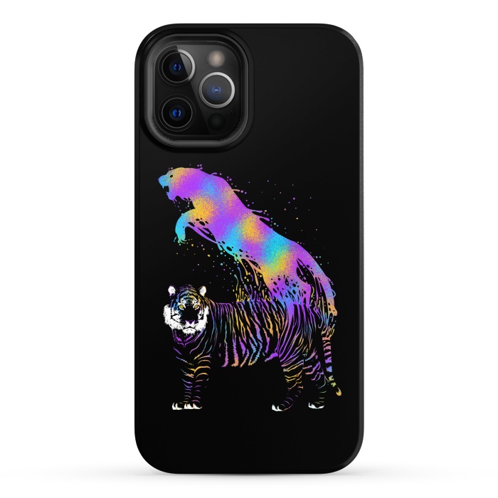 iPhone 12 Pro Max StrongFit Tiger ink colorful by Alberto