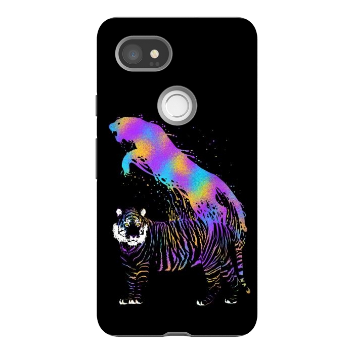 Pixel 2XL StrongFit Tiger ink colorful by Alberto