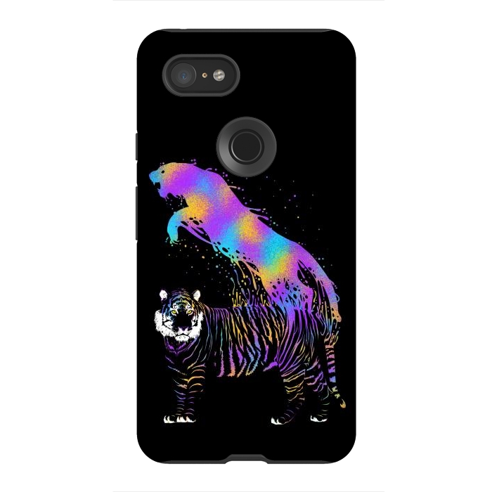 Pixel 3XL StrongFit Tiger ink colorful by Alberto