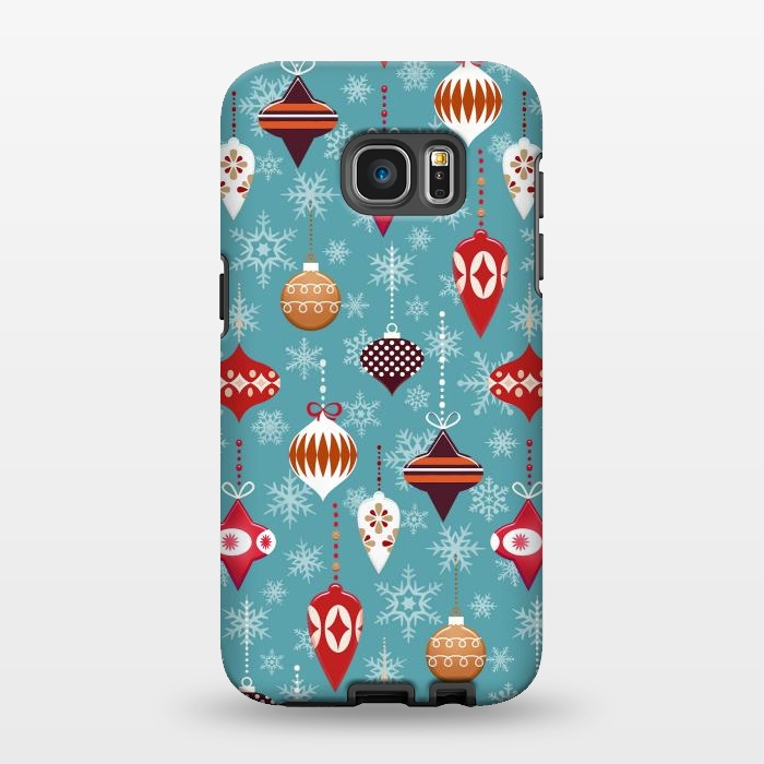 Galaxy S7 EDGE StrongFit Colorful decorated Christmas ornaments by Oana 