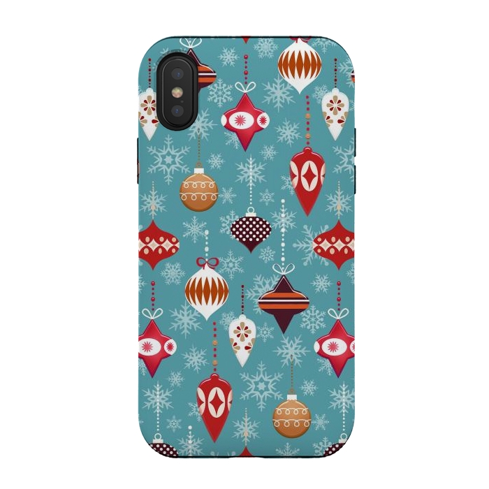 iPhone Xs / X StrongFit Colorful decorated Christmas ornaments by Oana 